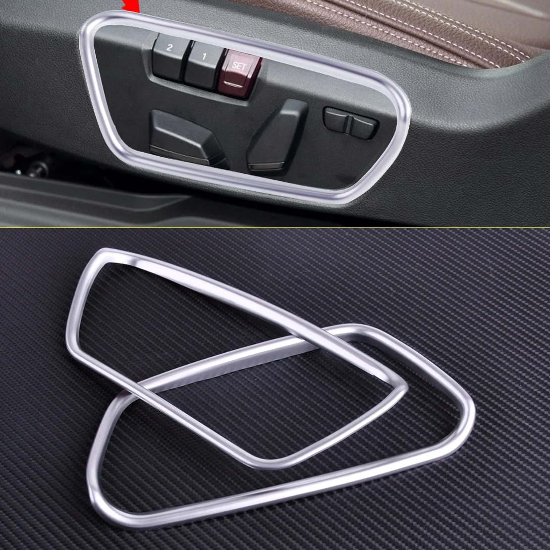 

CITALL 1 pair Car-styling ABS Chrome Auto Seat Adjuster Button Decoration Cover Trim Frame fit for BMW X1 2016
