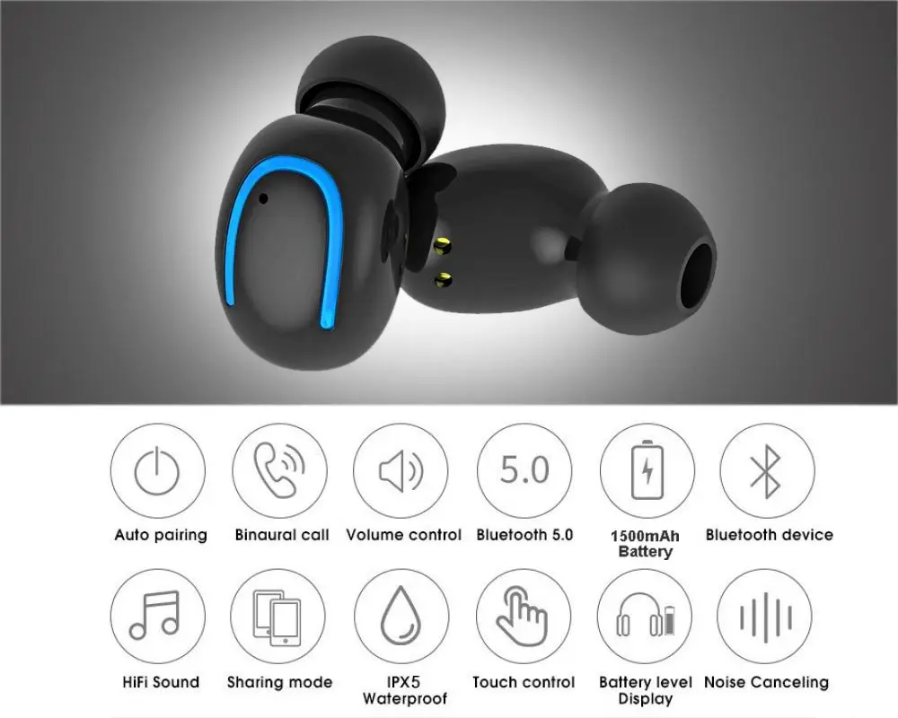 Беспроводные Bluetooth 5,0 наушники HBQ tws наушники спортивные стерео наушники игровые гарнитуры с HD микрофоном внешний аккумулятор для iphone xiaomi