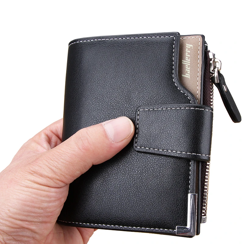 High Quality Men Wallets Coin Zipper Pocket Bag Short Wallets Male