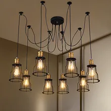 8 cabezas estilo Loft Industrial colgante iluminación sala de estar vintage rústico lámpara LED Luz de Edison accesorio lámparas