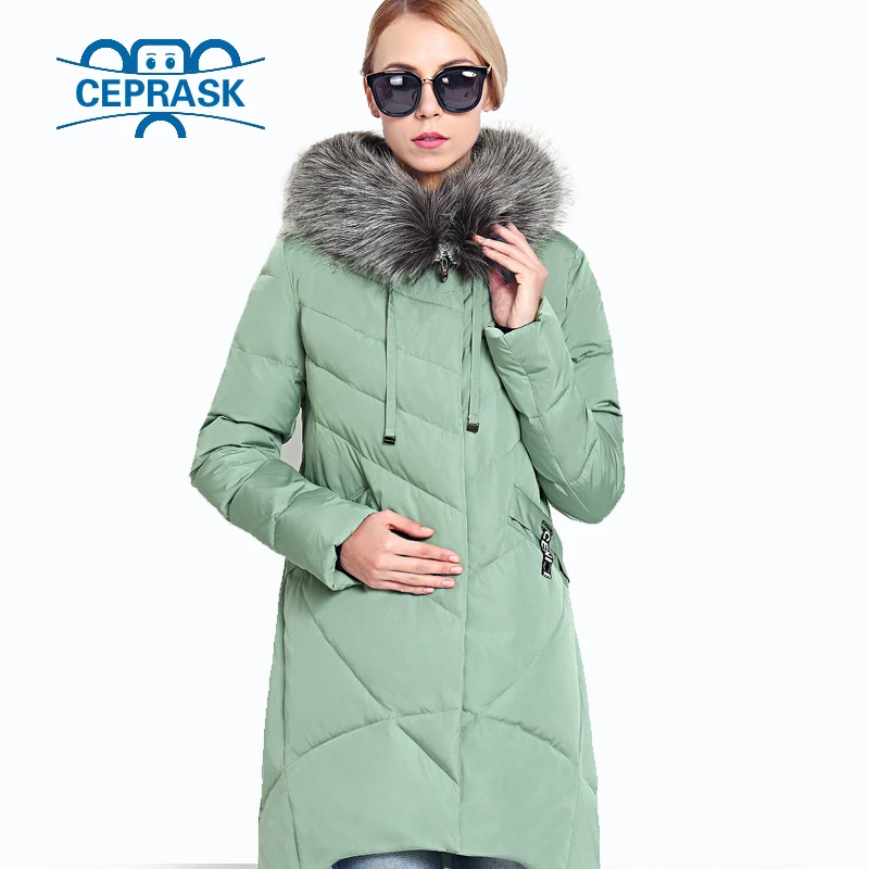 2018 New Winter Women's Coat Plus Size Hooded Fashion Warm Women Down Jacket High-quality Biological-Down Female Parkas Ceprask
