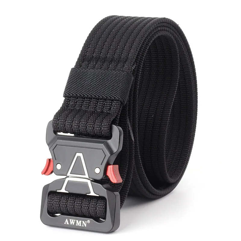 Black Belt Холщовый военный ремень мужские тактические дизайнерские ремни для джинсов брюки Повседневный нейлоновый черный длинный поясной ремень быстросъемный ремень Кобра - Цвет: Black Belt