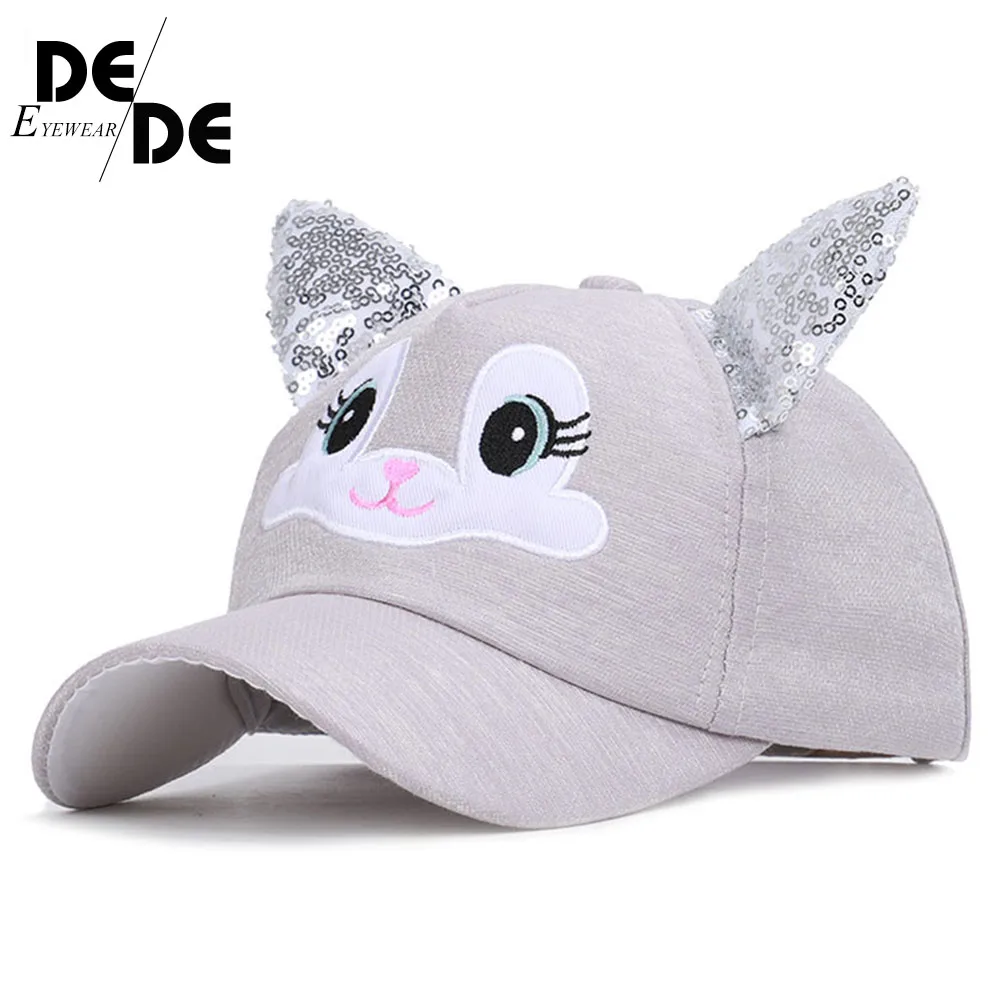 

2019 New Fashion Cute Children's Baseball cap Bunny Ears Child Hat Rabbit Adjustable Spring Summer Sequin Sport Boy Girl Kids