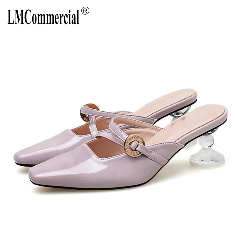

spring summer new slippers women wear fashionable baotou thick with sandals with half slippers luxury shoes women designers