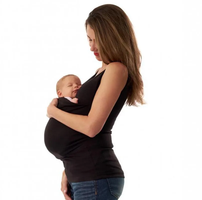 2019 new Women's Sleeveless Kangaroo Mommy Pocket Tops Breastfeeding T-Shirt Blouse Fashion  brief design #4A04 (6)