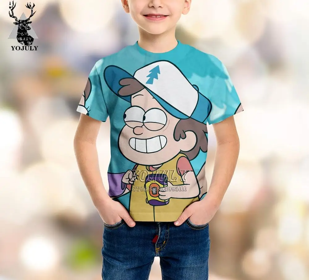 

YOJULY 3D Print Kid Cartoon Gravity Falls Mabel Dipper Cute Children Casual Tshirt Summer T-shirt Boy Girl Youth Clothing C44