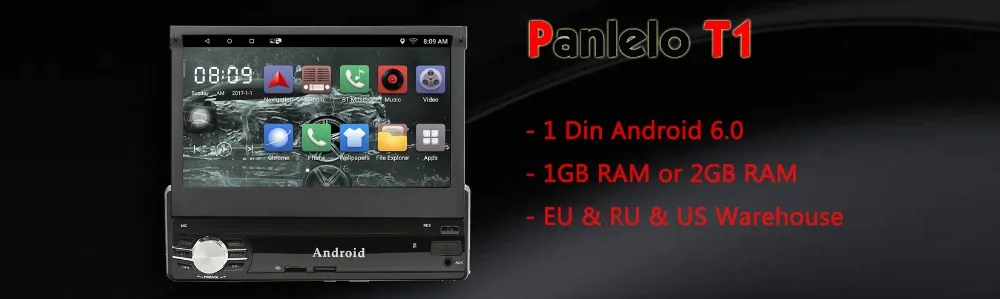 Excellent Panlelo 2 Din Car Radio GPS Android Car Multimedia 7" Touch Screen 1024*600 Video Player Octa-Core 1.6 GHz 2G16G Bluetooth 0