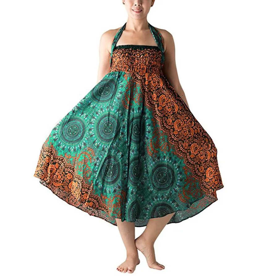 2018 г. модные женские юбки уличная vestidos Длинные Хиппи чешские Gypsy Бохо Цветы Эластичные цветочный Hlater 2AUG9
