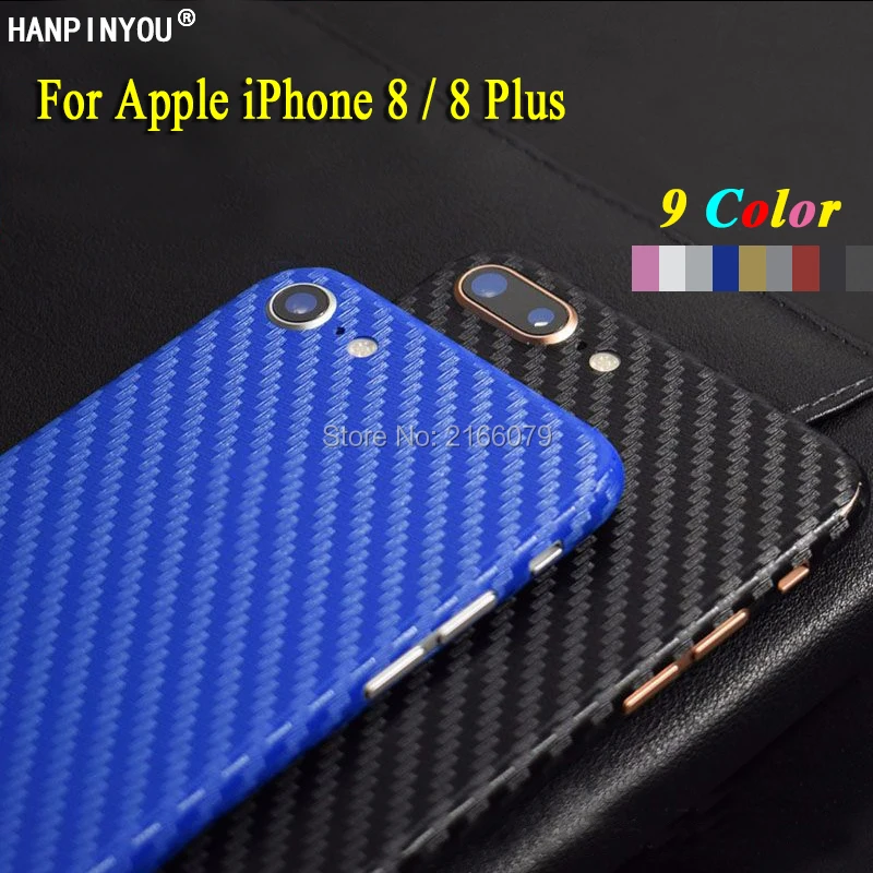 Для Apple iPhone 8/iPhone 8 Plus 8plus задняя крышка наклейка Кожа 3D углеродное волокно задний
