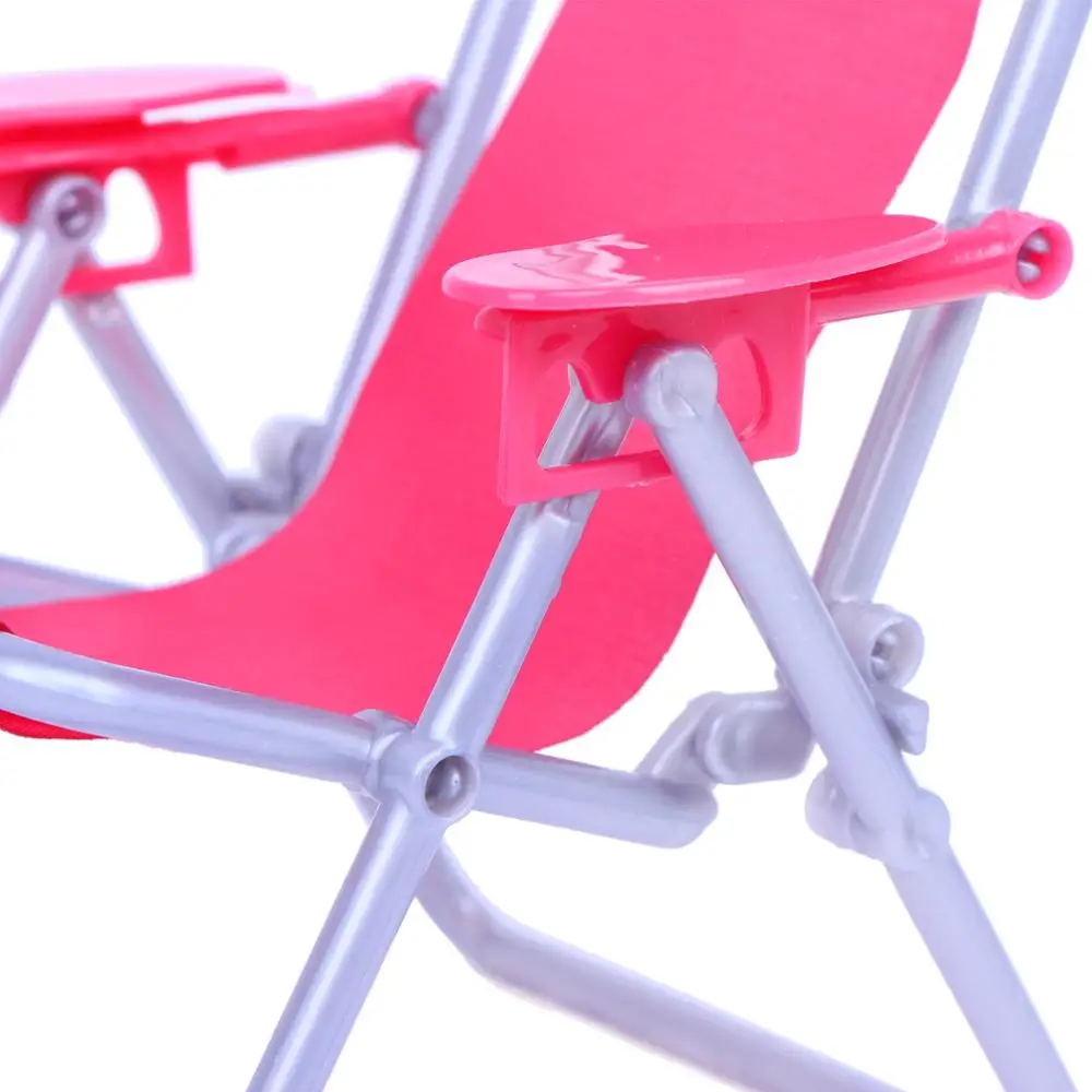 1:6 Scale Dollhouse Furniture Swim Foldable Deckchair Accessories For Barbie Doll For Blythe House Lounge Pink Rose Beach Chair 1:6 Scale Dollhouse Furniture Swim Foldable Deckchair Accessories For Barbie Doll For Blythe House Lounge Pink Rose Beach Chair