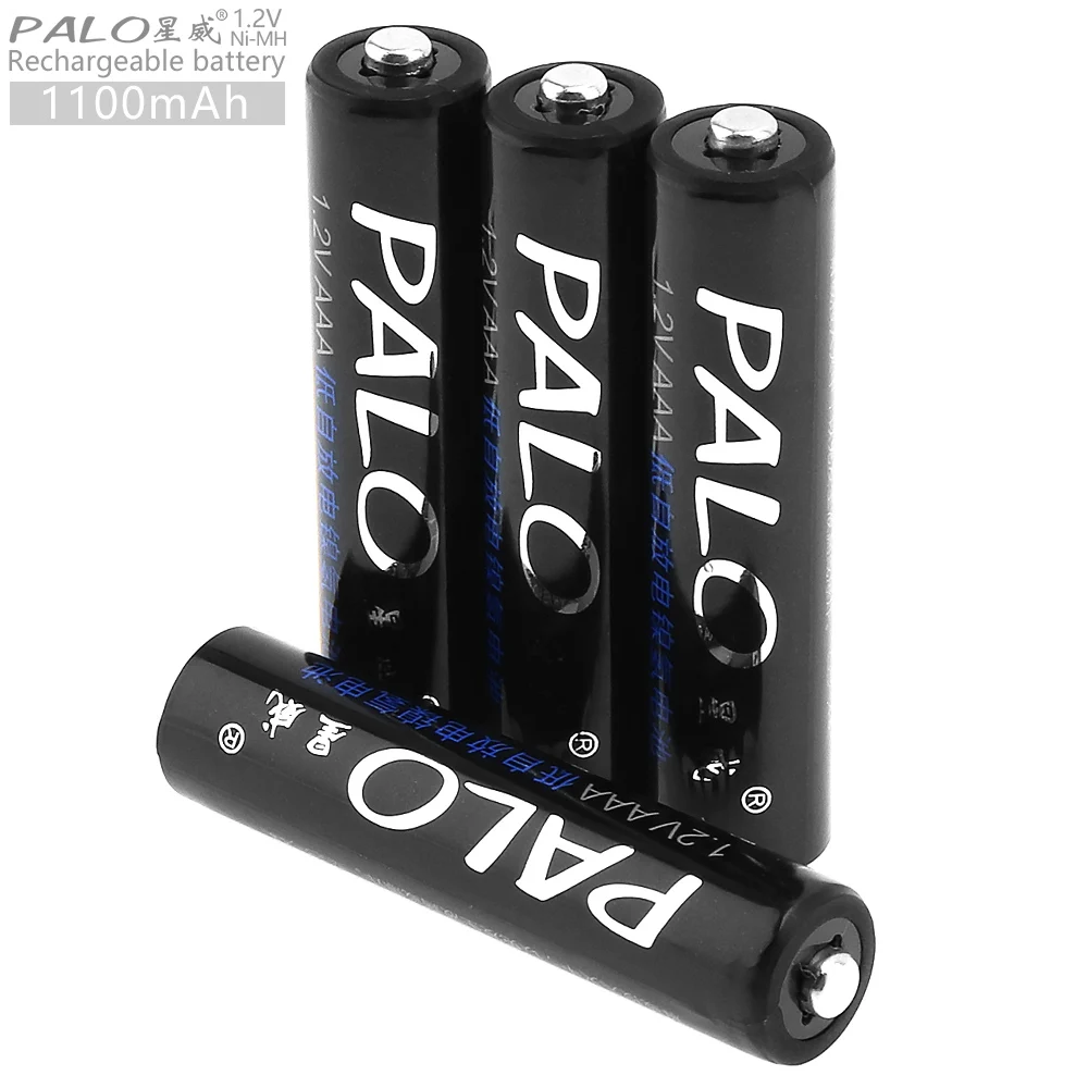

PALO 4pcs 1.2V AAA 1100mAh Ni-MH Rechargeable Battery with Safety Relief Valve for Camera Remote Control Toy