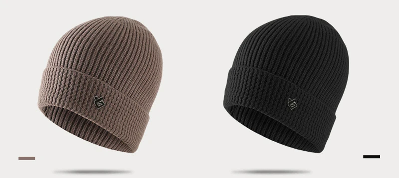 Men Beanie Angora Winter Knit Hat Warm Autumn Casual Outdoor Ski Accessory Wool Soft Solid Color (4)