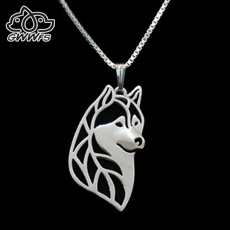 Подвеска для женщин и мужчин Alaskan Malamute серебряная/Золотая длинная цепь мужское