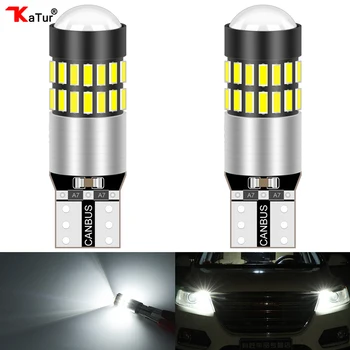 

Katur 2pcs T10 194 2825 168 W5W Led Automotivo T10 Clearance Parking Lights CANBUS No Error With Lens 6000K White