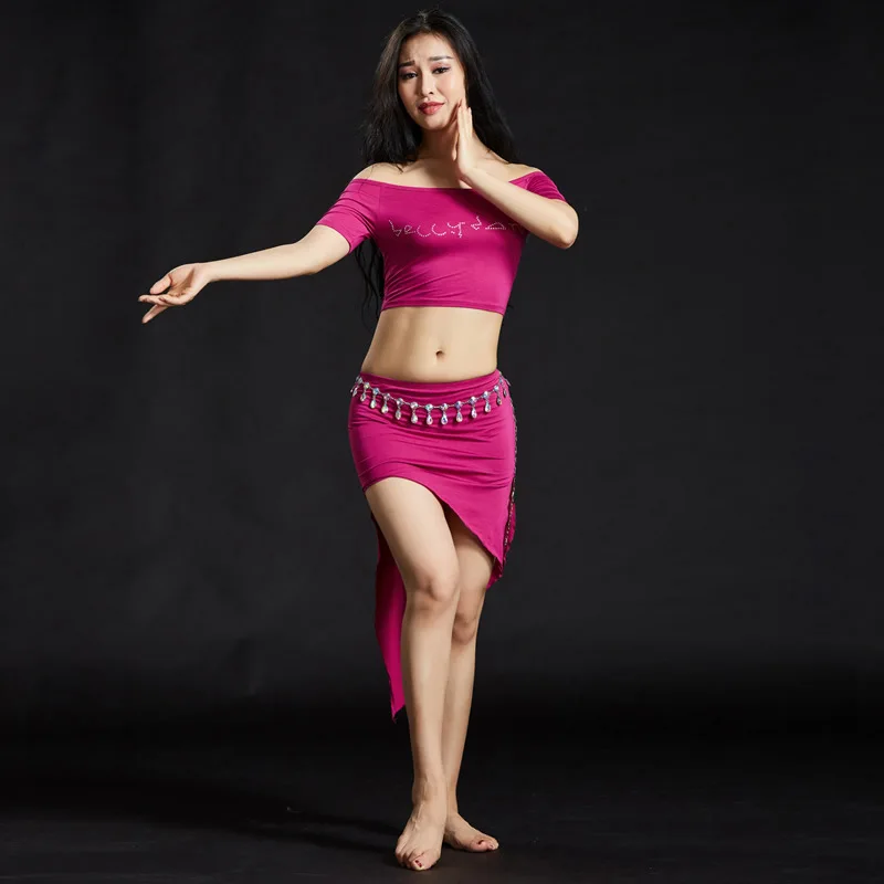 

Womens Modal Belly Dance Costume Oriental Dancing Dancewear Top Skirt Training Clothing Performance Yoga Suit Wear 8 Colors