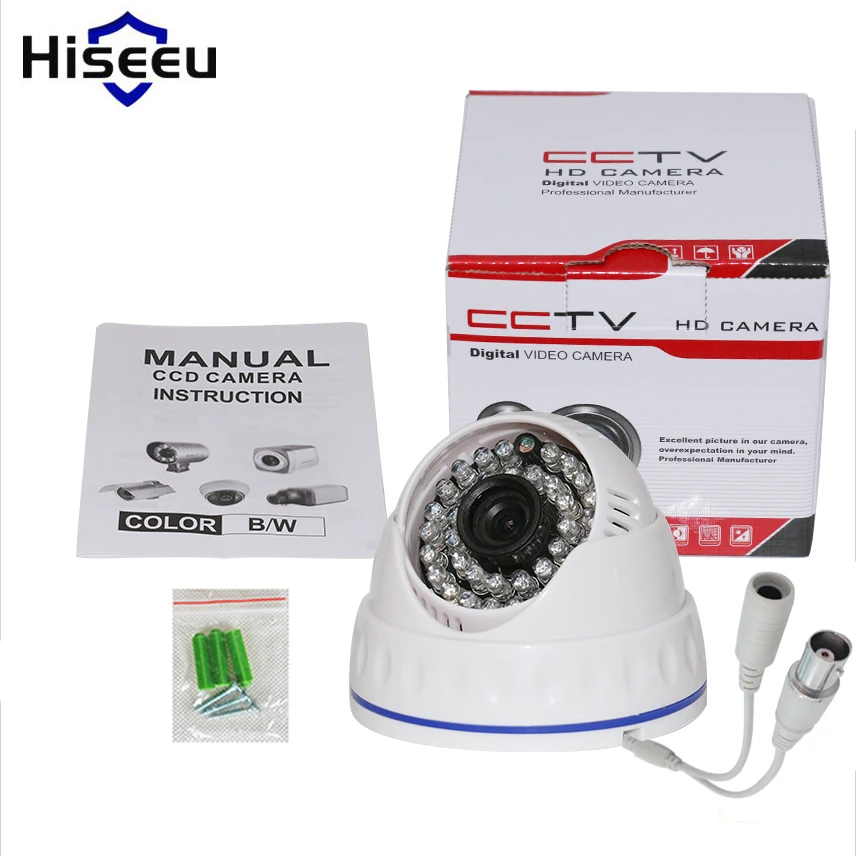 Купольная мини камера видеонаблюдения Hiseeu AHDH 1080P домашняя инфракрасная ночного