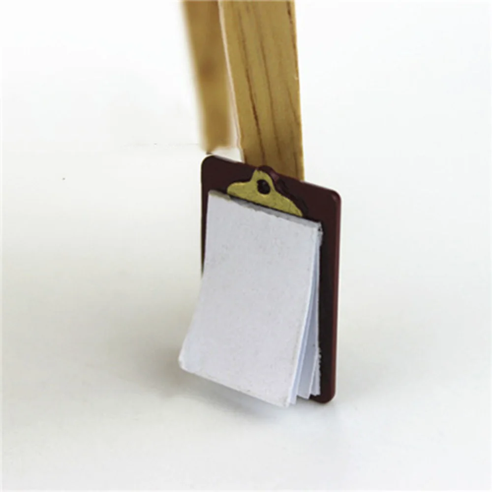 

1/12 Dollhouse Miniature Accessories Mini Writing Board Clip Simulation File Folder Stationery Board Toys for Doll House Decor