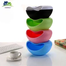 2020 forma criativa preguiçoso lanche tigela de plástico camadas duplas caixa de armazenamento lanche tigela placa de frutas tigela com suporte do telefone