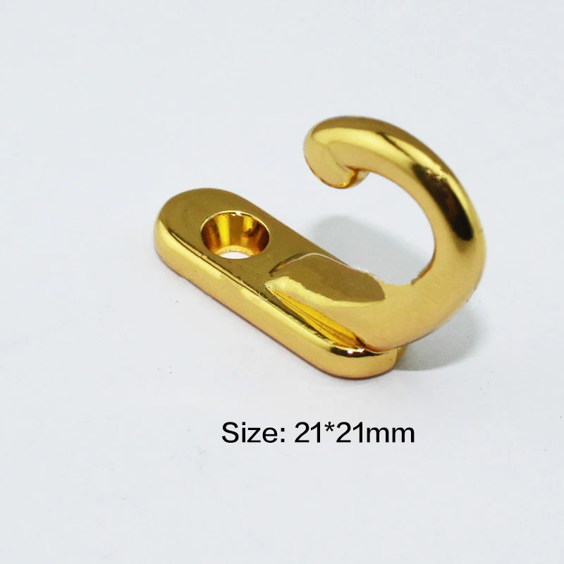 21*21mm Small Hooks Gold Finish Metal Single Hooks For Key Clothing