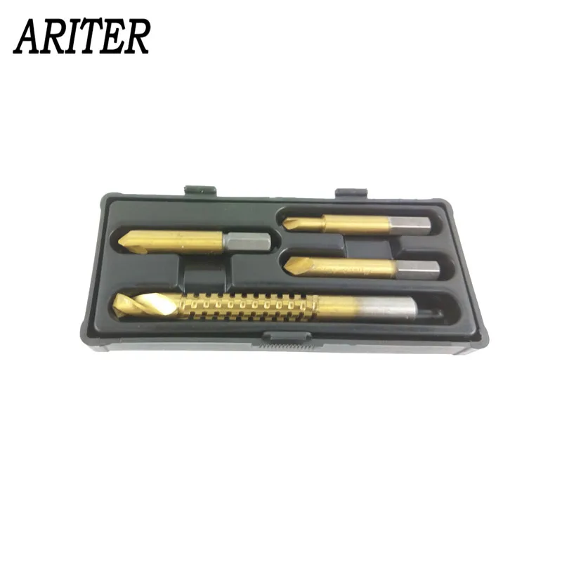 

cheap sale 4Pcs Screw broken stud bolt extractor drill bit remover tools set apply to woodworking electric tools