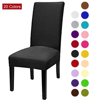 

Solid Color Chair Cover Spandex Stretch Elastic Slipcovers Chair Covers White For Dining Room Kitchen Wedding Banquet Hotel