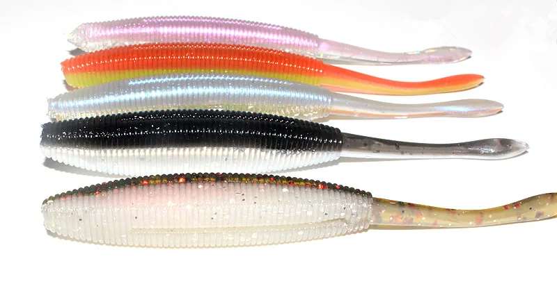 Attractive 5pcs Paddle Tail Soft Grubs 4.7g 10cm Lure Jig Head soft Fishing lure for bass Fishing Mandarin fishing