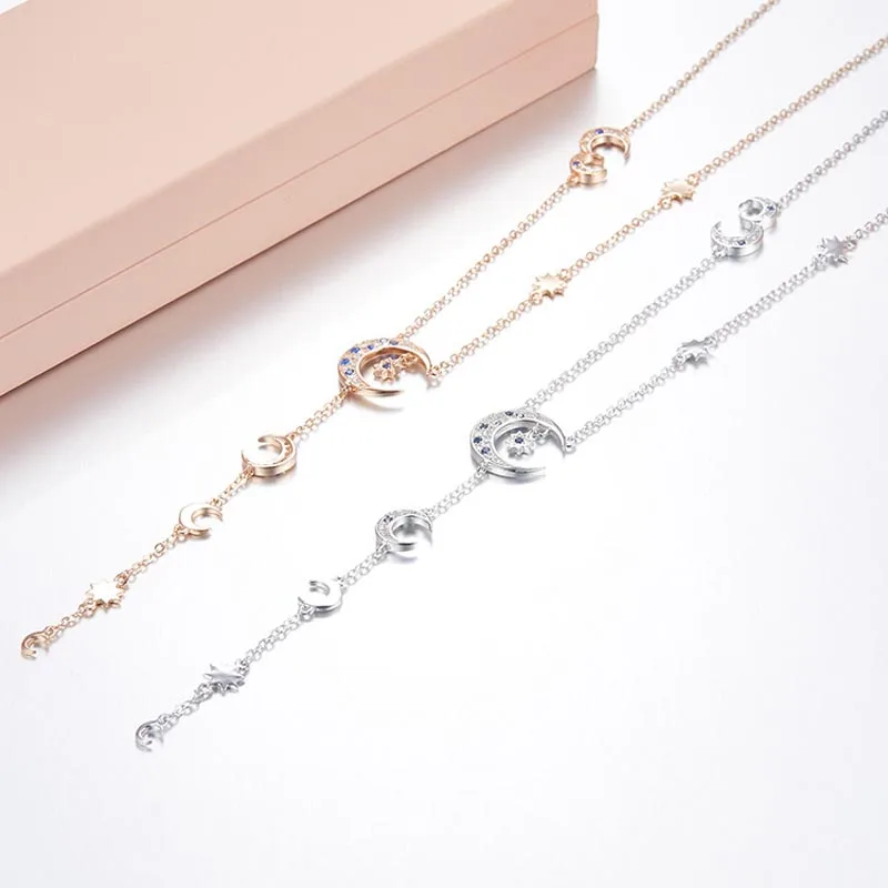 

Red Trees Brand Fine Jewelry Real 925 Sterling Silver Statement Necklace 2018 Fashion Moon Necklace Silver For Party Gift