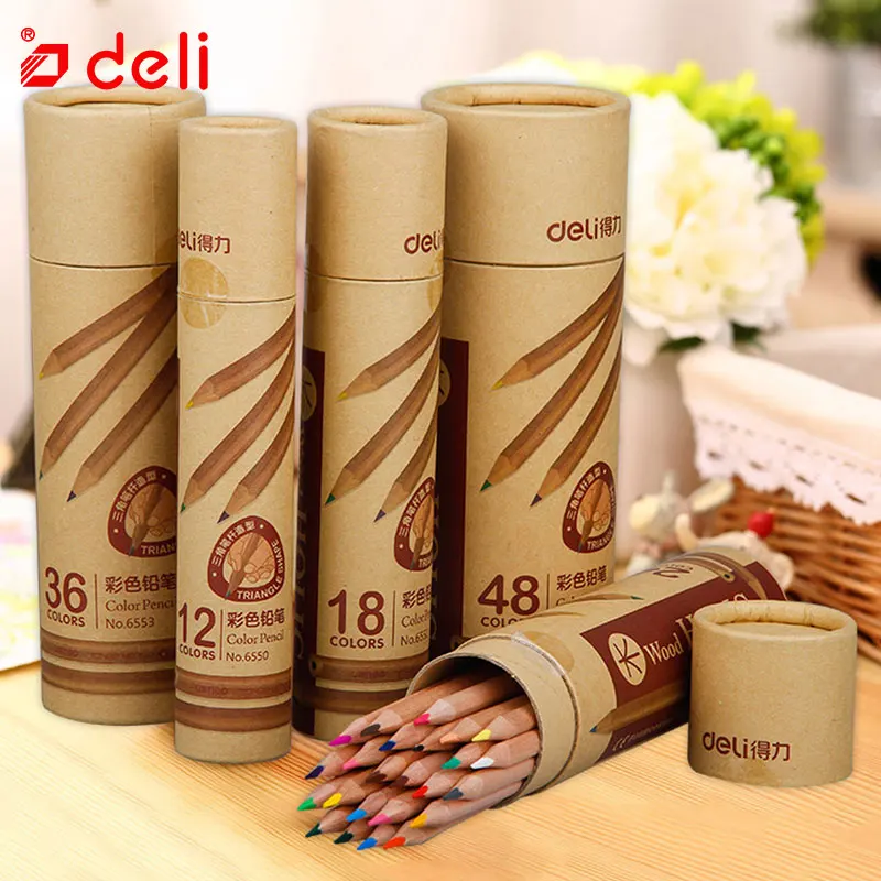 

Deli Student Stationery Color Pencil Sketch Drawing Pen Artist Supplies Oily Colored Pencil apices de colores 12/18/24/36/48pcs