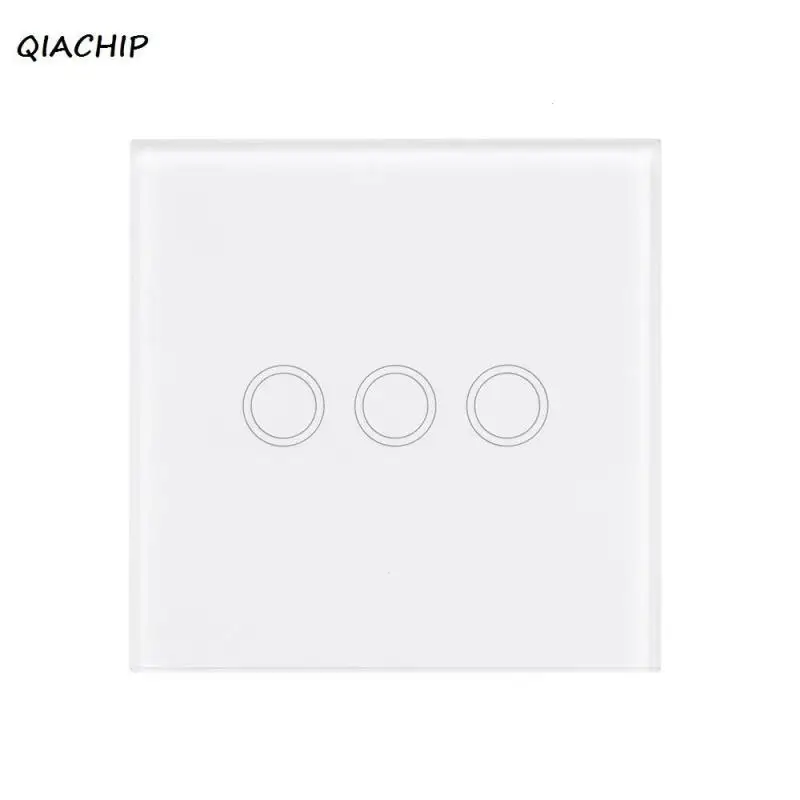 QIACHIP 433MHz RF Wireless Remote Control Light LED Switch 86 Wall Panel 3 CH Transmitter For Home Hall Ceiling Wall Lamp Z30 qiachip 433mhz 86 wall switch 2 button remote control switch wireless transmitter switch room for smart home lamp light led bulb