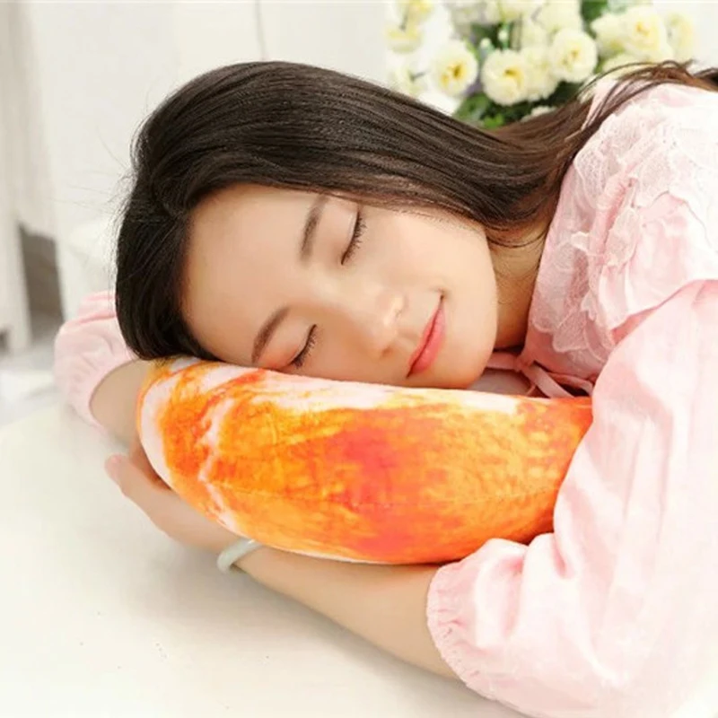 3D Shrimp U shape Creative Throw Pillow Plush Neck Cushion Soft Comfort 4Style