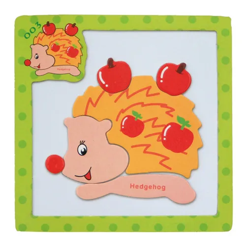 24Styles 3D Magnetic Puzzle Jigsaw Wooden Toys 15*15CM Cartoon Animals Traffic Puzzles Tangram Kids Educational Toy for Children 12