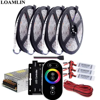 

RGB Led Strip Light 5050SMD 30Leds/m Touch Remote RGB Led Controller Amplifier DC12 Led Transformer Kit 5M 10M 15M 20M