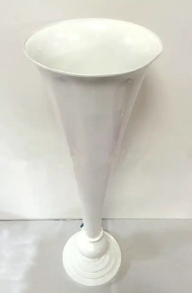 Wholesale Large Mouth 30cm Diameter White Iron Trumpet Vase 100cm Tall For Long Stem Large Flower Vases Aliexpress