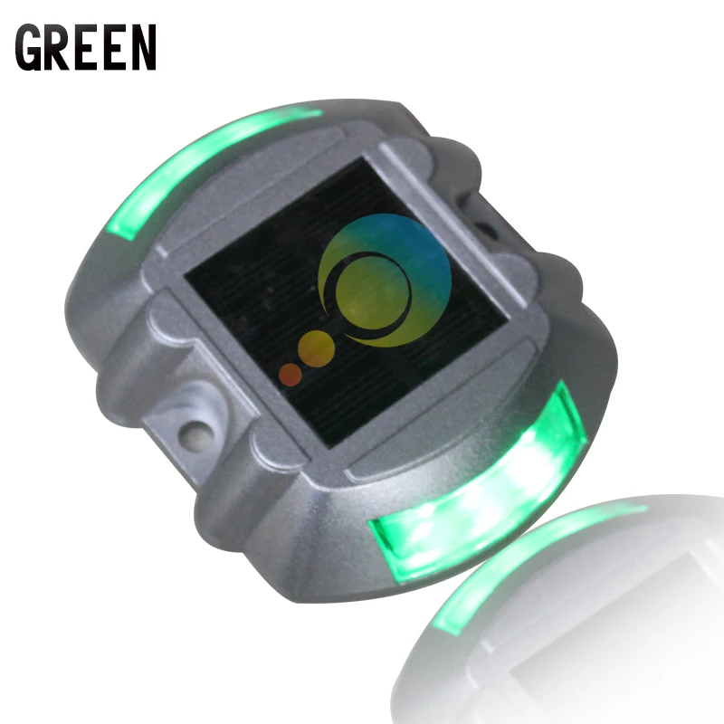 

New design green LED light non-flash steady mode CE approved solar road stud marker deck dock warning light