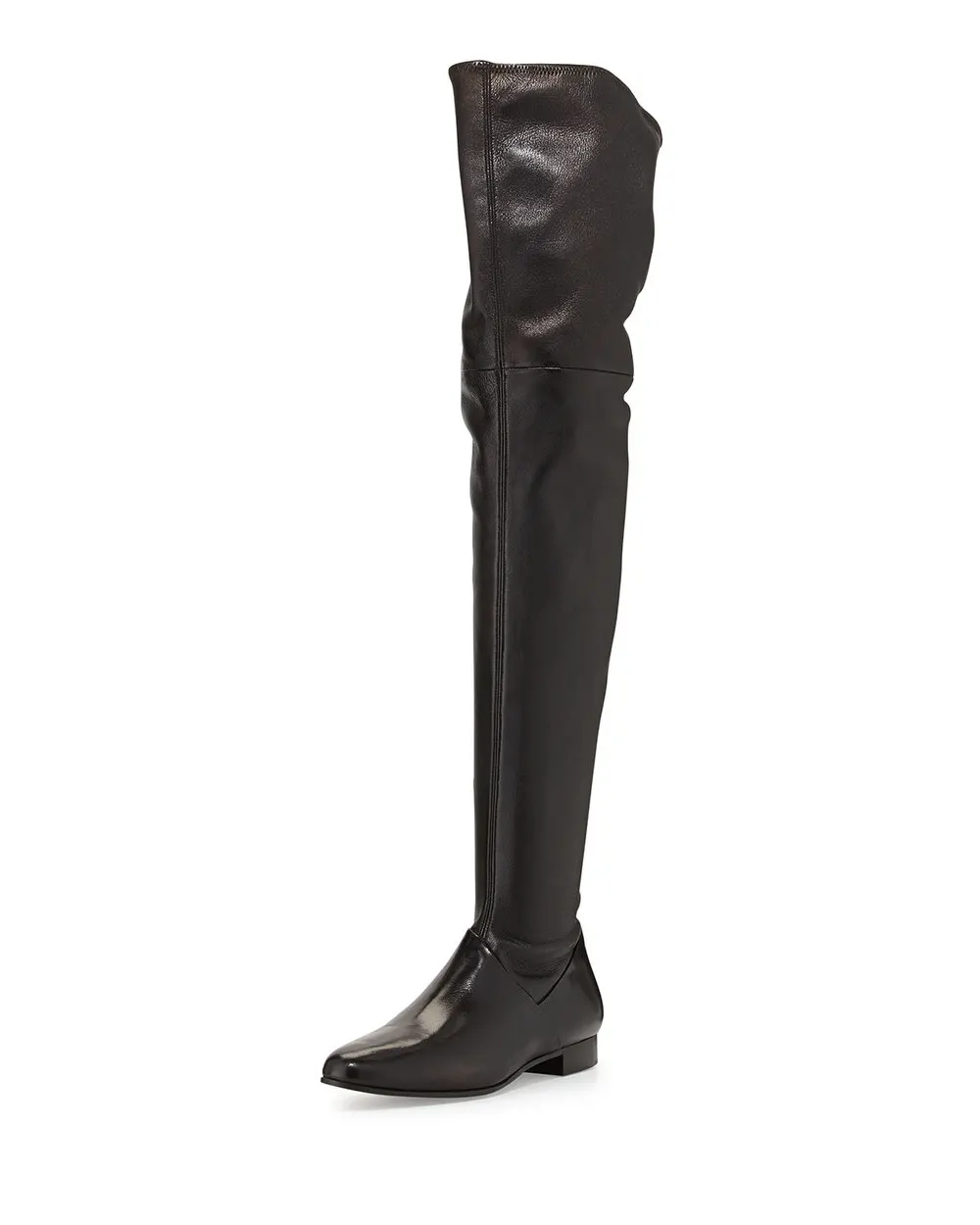 Оригинальные модные женские сапоги выше колена; модные сапоги на квадратном каблуке; Цвет Черный; женская обувь на заказ; большие размеры 4-15 - Цвет: VK470 Black