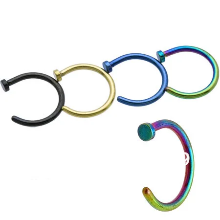 piercing nose hoop titanium anodized steel gauge min order shipping body