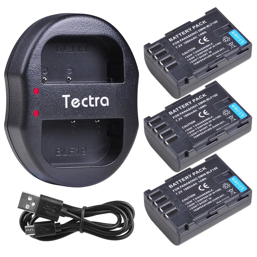 3pcs 1860mAh DMW-BLF19 DM-WBLF19E Battery+USB Dual Charger for Panasonic Lumix DMC-GH3 DMC GH3 GH4 GH5 Camera DMW BLF19 Battery |