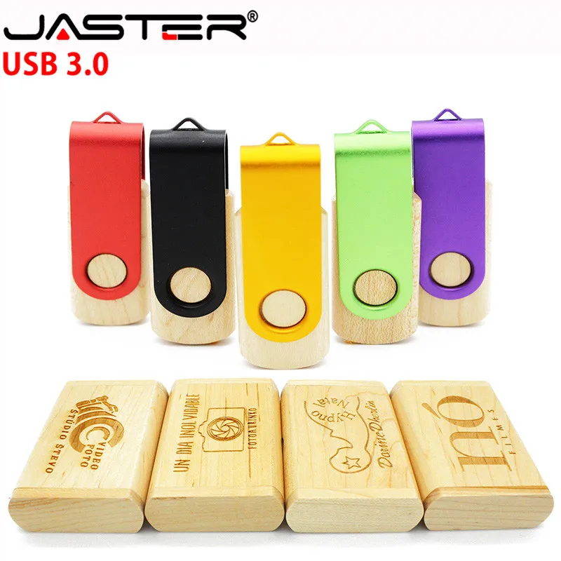 

JASTER 3.0 wooden rotatable usb + box usb flash drive pendrive 32gb 16gb 8gb 4gb pen drive flash card memory stick u disk