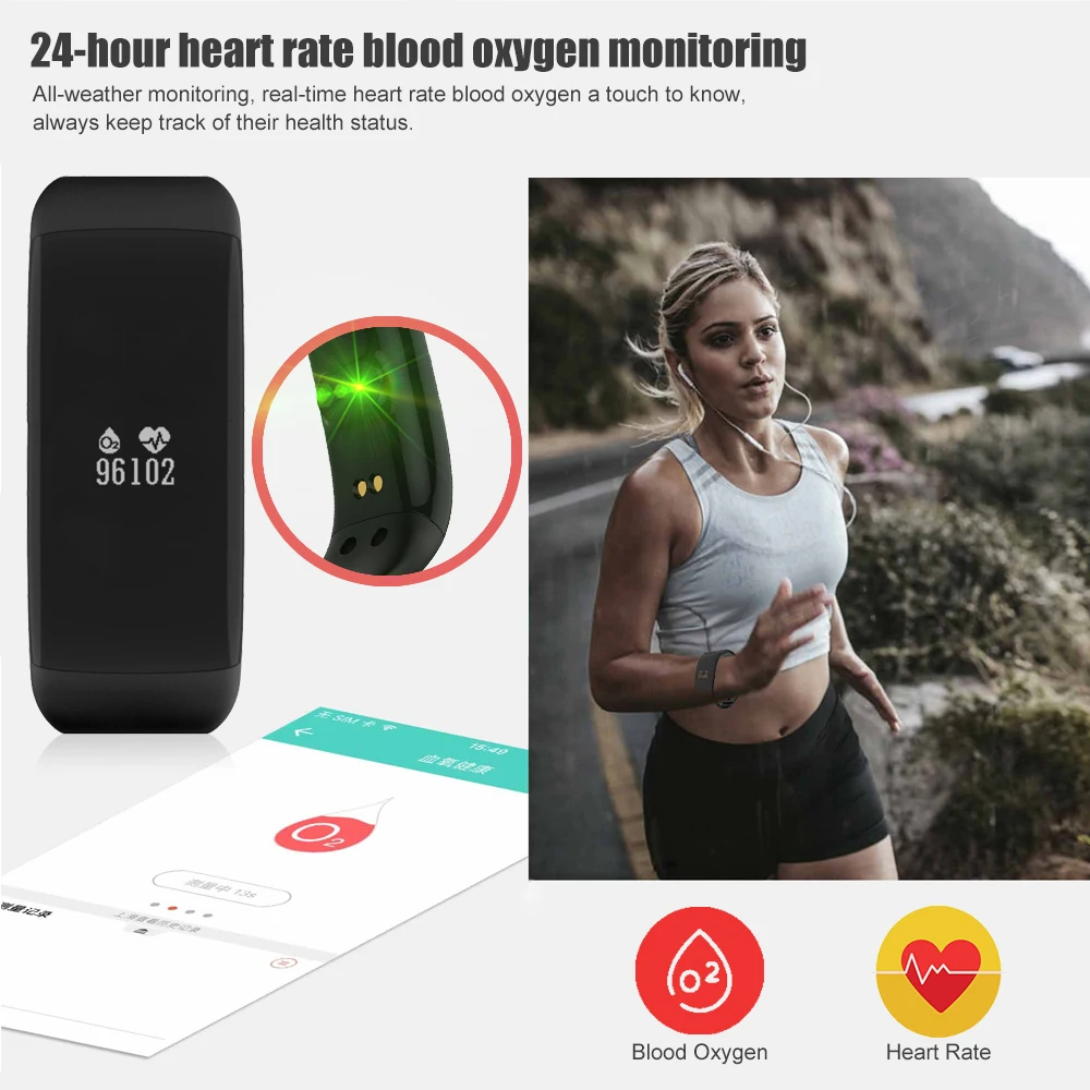 V66 Smart Watch IP67 Waterproof Bluetooth4.0 Sport Smartwatch Heart Rate tracker Wristband Health Bracelet for Android IOS Phone