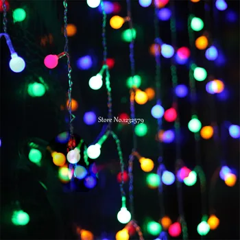 

Multi-color 3.5M 96SMD Cherry Ball Curtain String Lights Led Lamps New Year Garden Xmas Wedding Party Windows Decoration