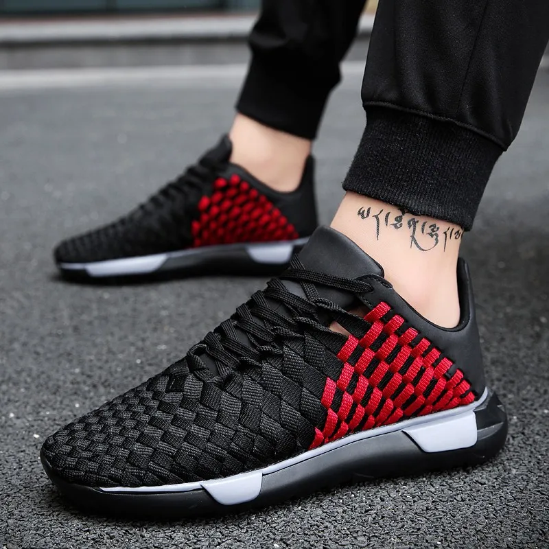 Chaussure Hommelarge black Sapatos Mocassins White Hombre Homens Casuais Red And Shoestrainer Calçados Black Ocasional Zapatos Respirável Negros 2018men 7HanPaU