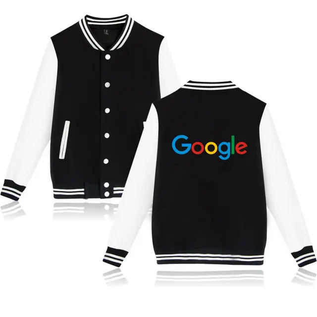 Google Jacket Casual Google Clothing Cotton Google Print Baseball