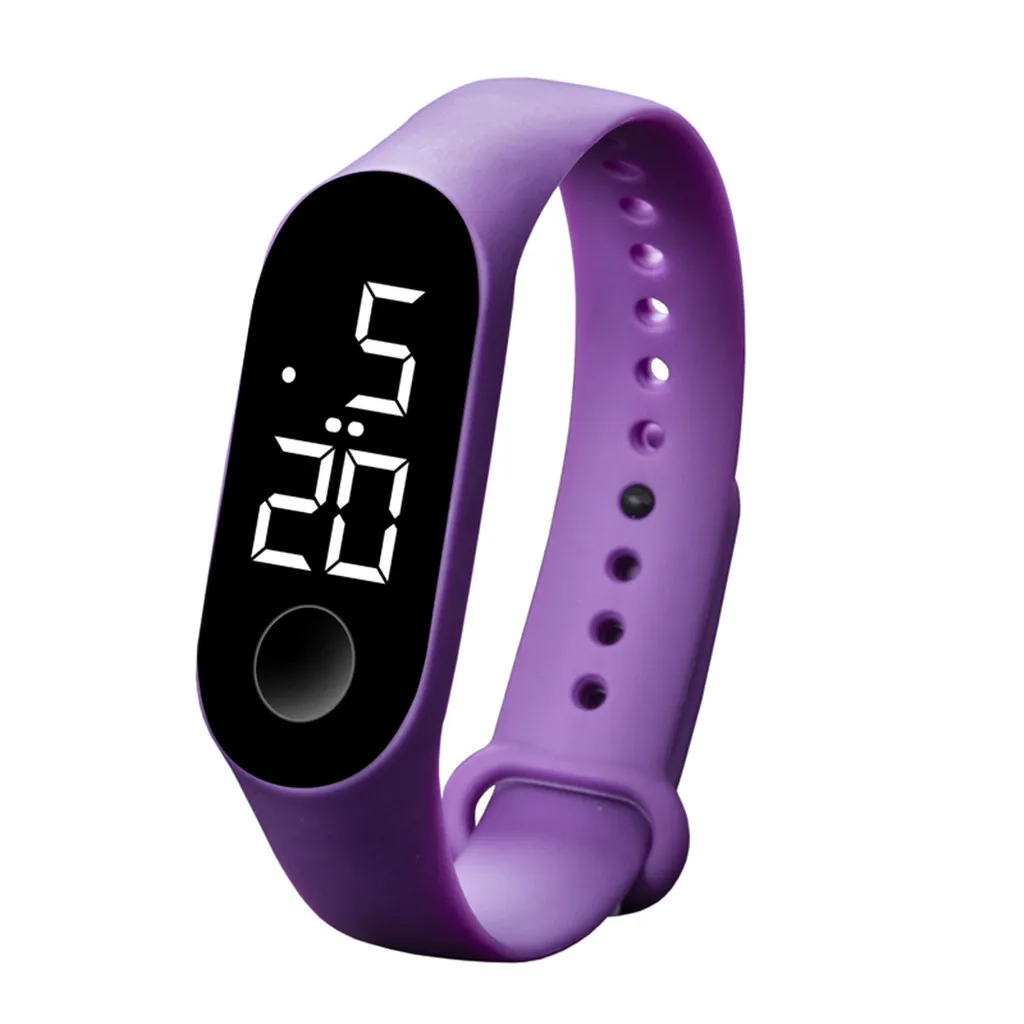 50 водонепроницаемые мужские и женские Цифровые Часы светодиодный спортивные часы со стеклянным циферблатом силиконовые наручные часы reloj deportivo hombre reloj Digital montre - Цвет: M Purple
