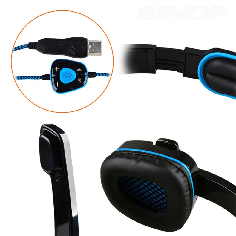 SADES SA-901 Computer Gaming Headphones USB 7.1 Surround Stereo Deep Bass Game Earphone Headset with Mic for PC Gamer (5)