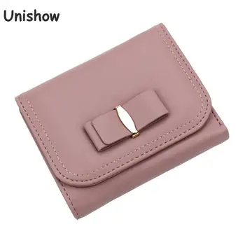 

Unishow thin wallet women small coin purse cute bow wallet female coin pocket mini women purse young girl wallet kawaii