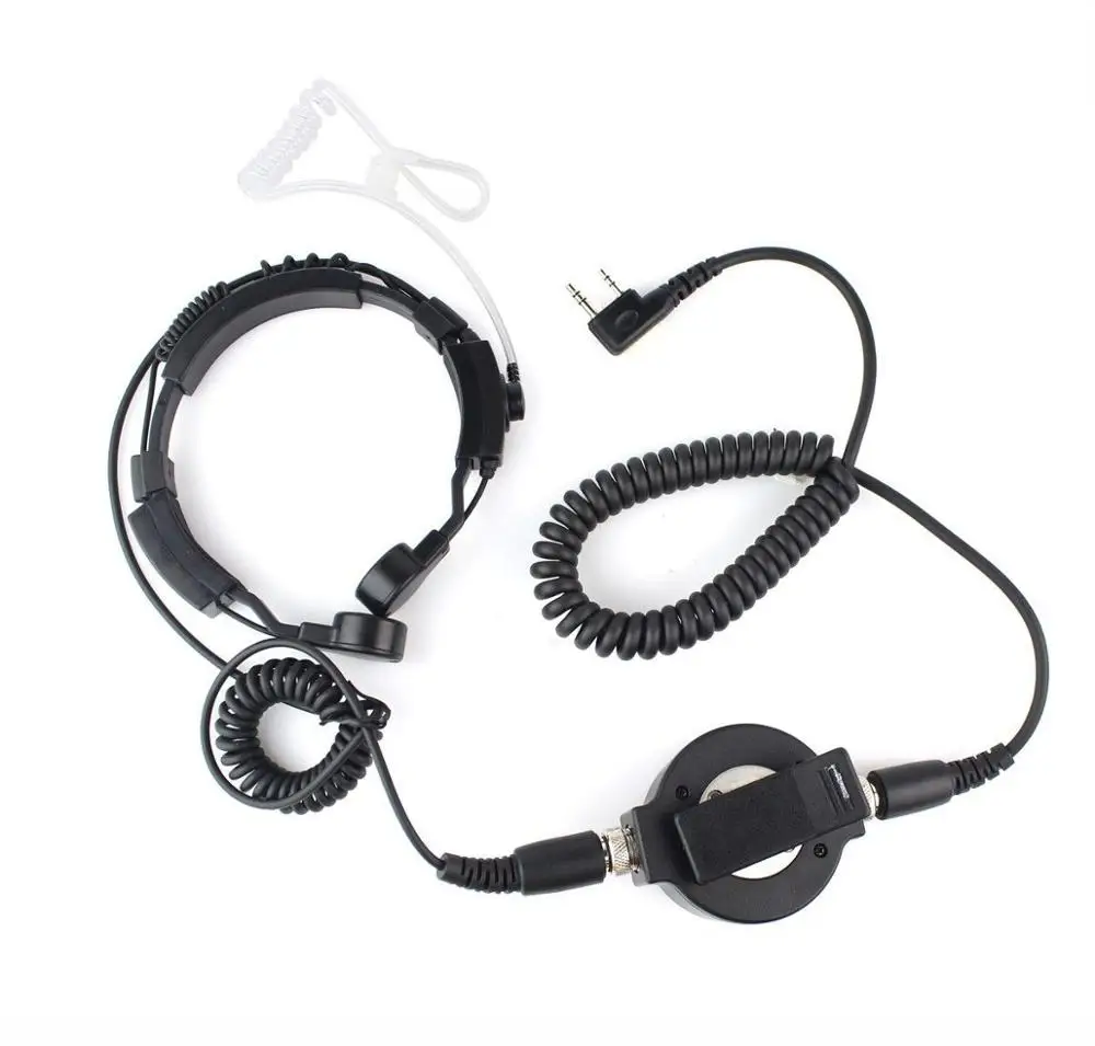 NEW IP54 Waterproof PTT Telescopic Throat Mic Earpiece for KENWOOD