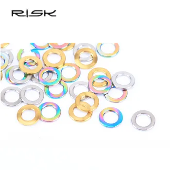 

10pcs/lot Risk Bicycle Brake Parts Screw M5 M6 Titanium Alloy Bolt Gasket Mountain Road Bike Adjustment Gasket Flat Pad Ring