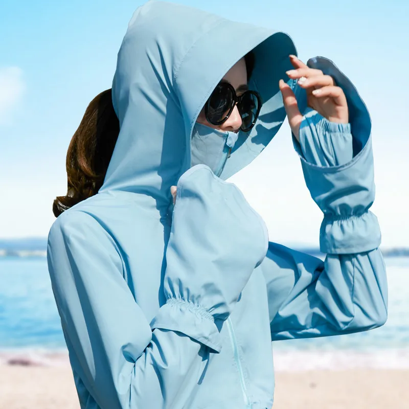 Uv Sun Protection Clothing Female 2019 New Hooded Loose Beach Clothing