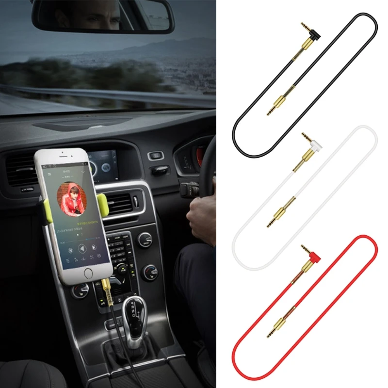 

3.5mm audio Aux Cable Jack 3.5 to Jack Gold Plated 90 Degree Angle spring Audio Cable 3.5mm male to male for iphone car