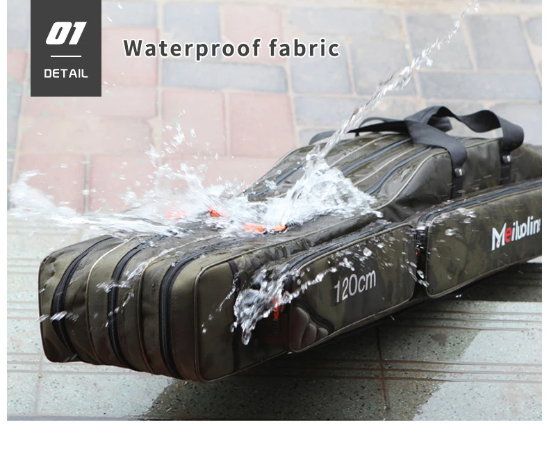 Bolsa de Pesca Vara de Pesca Lona Mais Grosso 3 Camadas 120cm Portátil Dobrável Bolsa Grande Capacidade Mochila Xa115g 2 - 17 ??_04